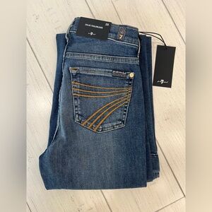 7 For All Mankind Tailorless Dojo Jeans Women’s Flare Leg Trousers NWT Size 25